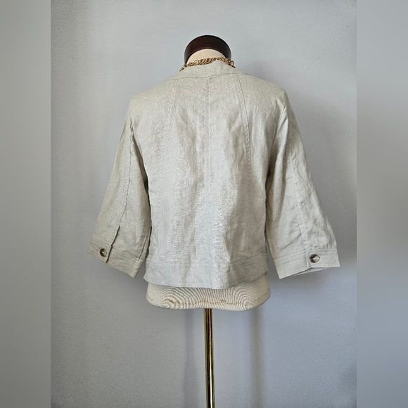 MARVIN RICHARDS cropped Cream Linen Jacket. Size Small - Picture 6 of 11